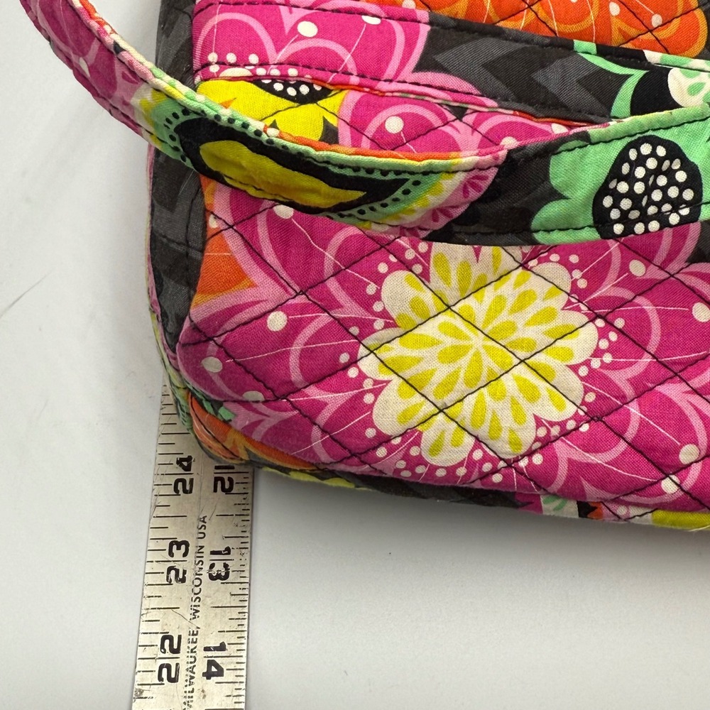 Vera Bradley Tote Bag Ziggy Zinnia Floral Quilted Front Pocket Carry On Travel - Picture 6 of 10